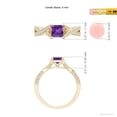 thumbnail image 3 of ANGARA Natural 0.7 Ct. Amethyst with Diamond Classic Engagement Ring in 14K Yellow Gold for Women (Ring Size: 7.5), 3 of 8