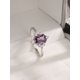 thumbnail image 1 of 1pc Natural Geometric Style Simple & Fashionable Ring Made Of S925 Sterling Silver With Diamond, Cubic Zirconia Amethyst Pomegranate Design Suitable For Daily Wear Or As Valentine's Day Gift, 1 of 5