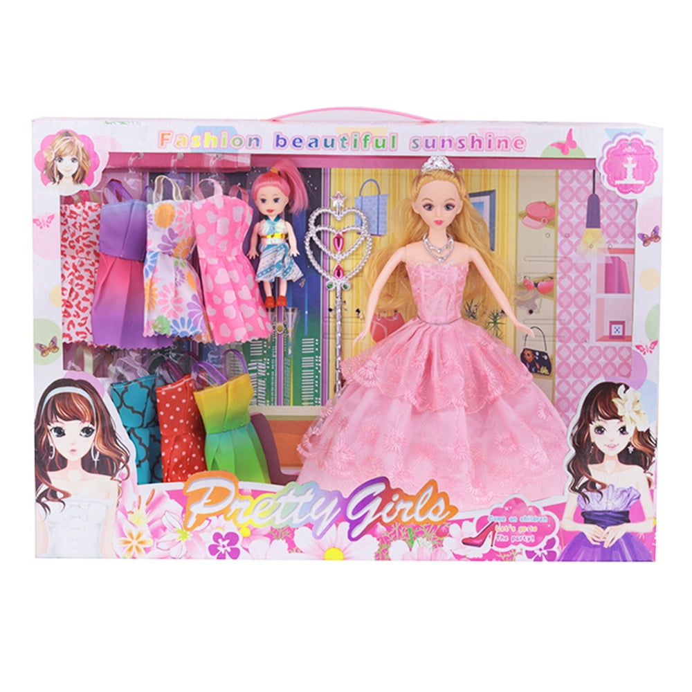 Fashion Doll Dress Up Kit Small Toddler Doll Clothes Outfit 15 pcs