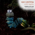 thumbnail image 5 of Alpine Corporation 18" x 8" x 16" Caterpillar Statue with Solar-Powered LED Lights, Teal, 5 of 13
