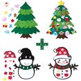 thumbnail image 1 of Juego de muñeco de nieve y árbol de Navidad de fieltro DIY - Paquete de 2 regalos de Navidad para niños - Árbol de Navidad de fieltro desmontable para colgar en la pared para niños pequeños Fason WMZY-833, 1 of 7