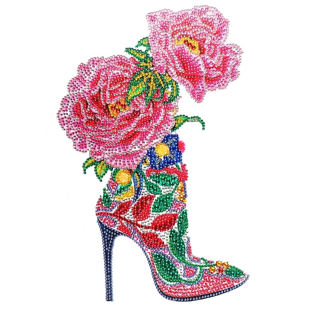 Cuadros Decorativos Pieza especial en forma de taladro Diamond Bloom Shoe Picture Kit de pintura DIY Tmvgtek embutido en tela