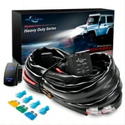 MICTUNING 12 Gauge 600W HD+ LED Light Bar Wiring Harness w/60Amp Relay 10 feet