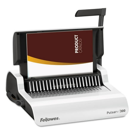 Fellowes Mfg Co. 5006801 Pulsar Manual Comb Binding System, 300 Sheets, 18 1/8 X 15 3/8 X 5 1/8, White
