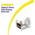 thumbnail image 2 of Dish Drying Rack & Cutlery Holder 2 Piece Set - Compact Sink-Fitting Dish Drainer with Rubberized Undercoating, Space-Saving Kitchen Organizer for Plates, Cups, Bowls & Utensils In Sink, 2 of 6