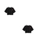 thumbnail image 4 of Sonducket Ropa de verano con cuello en V de rosa para mujer, camiseta ahuecada a la moda, camisetas cortas informales estampadas divertidas, casa 2piezas, 4 of 6