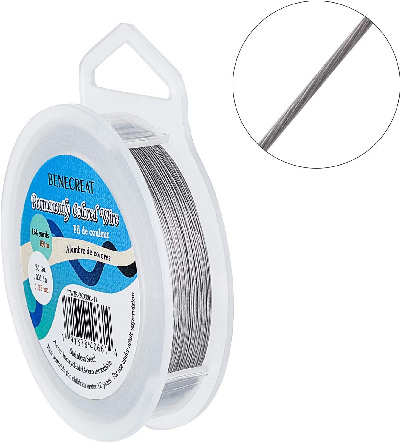 47-910-20 Beadalon Surgical Stainless Steel Wire, 20ga, Square, 9.8' -  Rings & Things