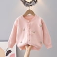 thumbnail image 4 of Nilvkv Cardigan for Girls, Sweaters for Girls, Crew Neck Button-Up Knit Cardigan with 3D Bee Applique for Spring and Fall Wear Pink 8-9 Years, 4 of 8