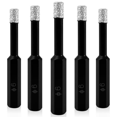 

Toorise 5pcs 6mm Dry Diamond Drill Bit Set Hex Shank Masonry Core Drill Bit Set Fast Precision Punching Drill Bit Set for Granite Ceramic Marble Glass Tile Hard Materials