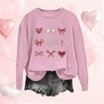 thumbnail image 2 of SELONE Women's Tops Valentine Heart Print Long Sleeve Pullover Crewneck Sweatshirt Casual Outerwear Pink L, 2 of 4