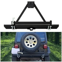 KOJEM Rear Bumper, Fit for 1987-2006 Jeep Wrangler TJ YJ LJ, Off-Road W/Tire Carrier&D-Rings