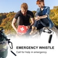 thumbnail image 4 of Emergency Sleeping Bag 1 to 2 Person Waterproof Thermal Bivy Sack with Black Carabiner Whistle 78.7x47.2 inches / 200x120 cm for Outdoor Survival Camping, 4 of 4