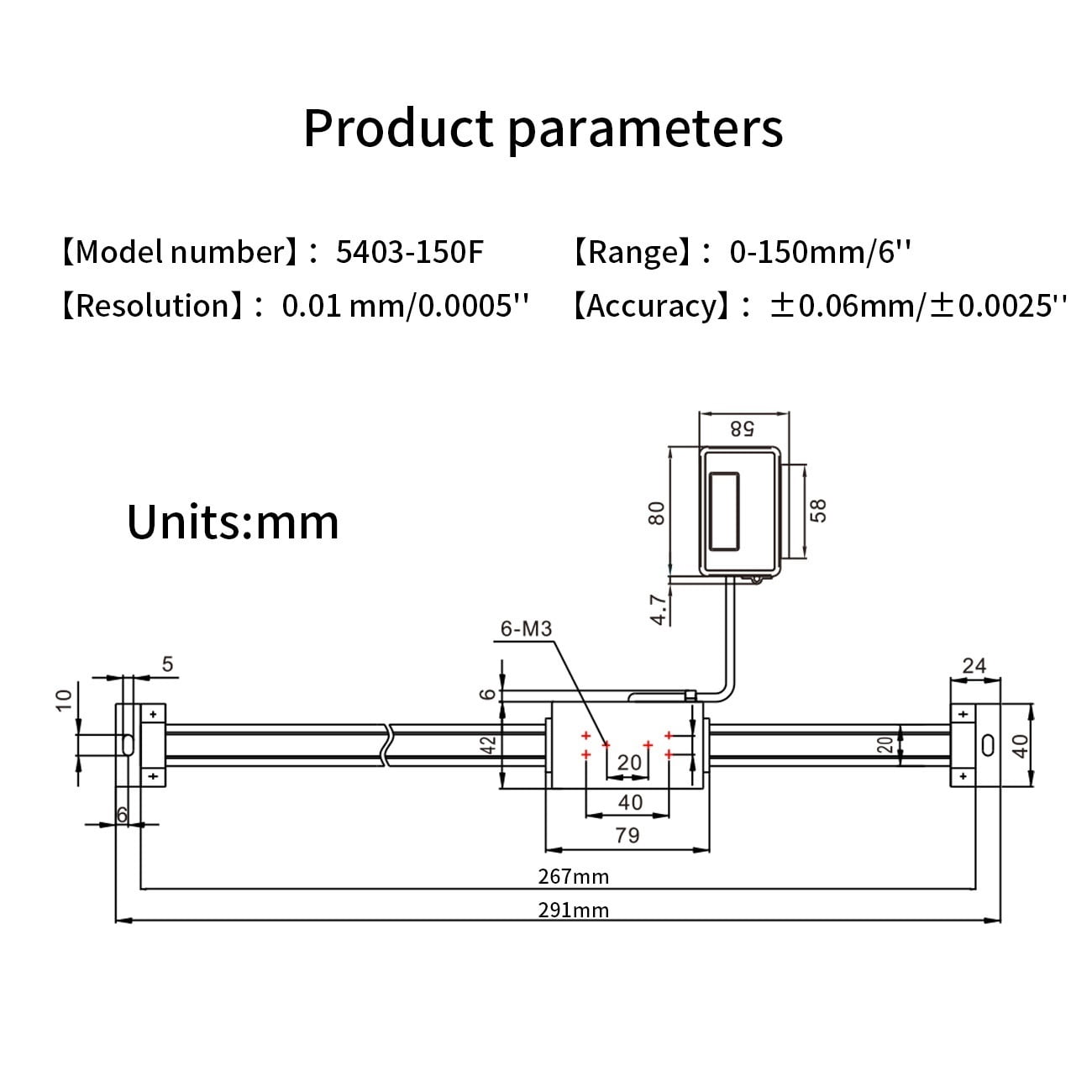 0-150mm Digital Scales Remote Digital Table Readout Scale For Mill Lathe Linear Ruler With Base ,High Accuracy
