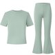 thumbnail image 3 of Camisas de Manga Larga de Niños Tamaño 12-14 Juventud Color Sólido Manga Corta Superior Y Pantalones Largos de Dos Piezas Conjunto de Niños de Vestir Casual, 3 of 6