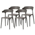 thumbnail image 4 of Modern Plastic Outdoor Dining Chair with Open U Shaped Back, 4 of 9