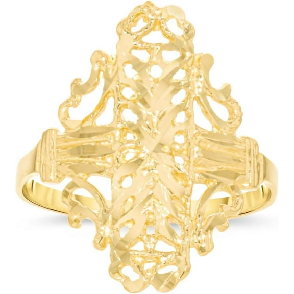 Floreo 10k Yellow Gold 21mm Dotted Openwork Filigree Ring