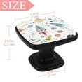 thumbnail image 4 of 4 Pcs Square Cabinet Handle Cupboard Knob Drawer Pulls Handle Rocket Planet Drawer Knobs with Screws Furniture Decoration, 4 of 7