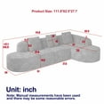 thumbnail image 4 of 111.8" L-shaped Curved Sectional Sofa with Chaise, 3-Seater Luxury Polyester Modular Sectional Sofa, 3 Pillows included, Boneless Couch with Curved Backrest for Living Romm, No Assembly Required, 4 of 11