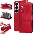 thumbnail image 5 of Wallet Case for Samsung Galaxy S26 Ultra with Zipper Pocket & Card Slots – Stand Function Red, 5 of 5