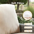 thumbnail image 6 of XIZZI Patio Furniture Sofa Chair Set 6 Pieces PE Wicker Rattan Outdoor Conversation Set w/30in Fire Pit Table-Beige Cushion, 6 of 11