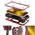 thumbnail image 2 of Compatible avec iPhone 13 Pro Étui en Métal Extérieure en Aluminium Robuste avec Protecteur d'Écran Étui de Caméra Robuste Antichoc pour iPhone 13 Pro (Rouge, iPhone 13 Pro), 2 of 7