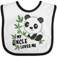 thumbnail image 3 of Inktastic My Uncle Loves Me Cute Panda Boys or Girls Baby Bib, 3 of 4