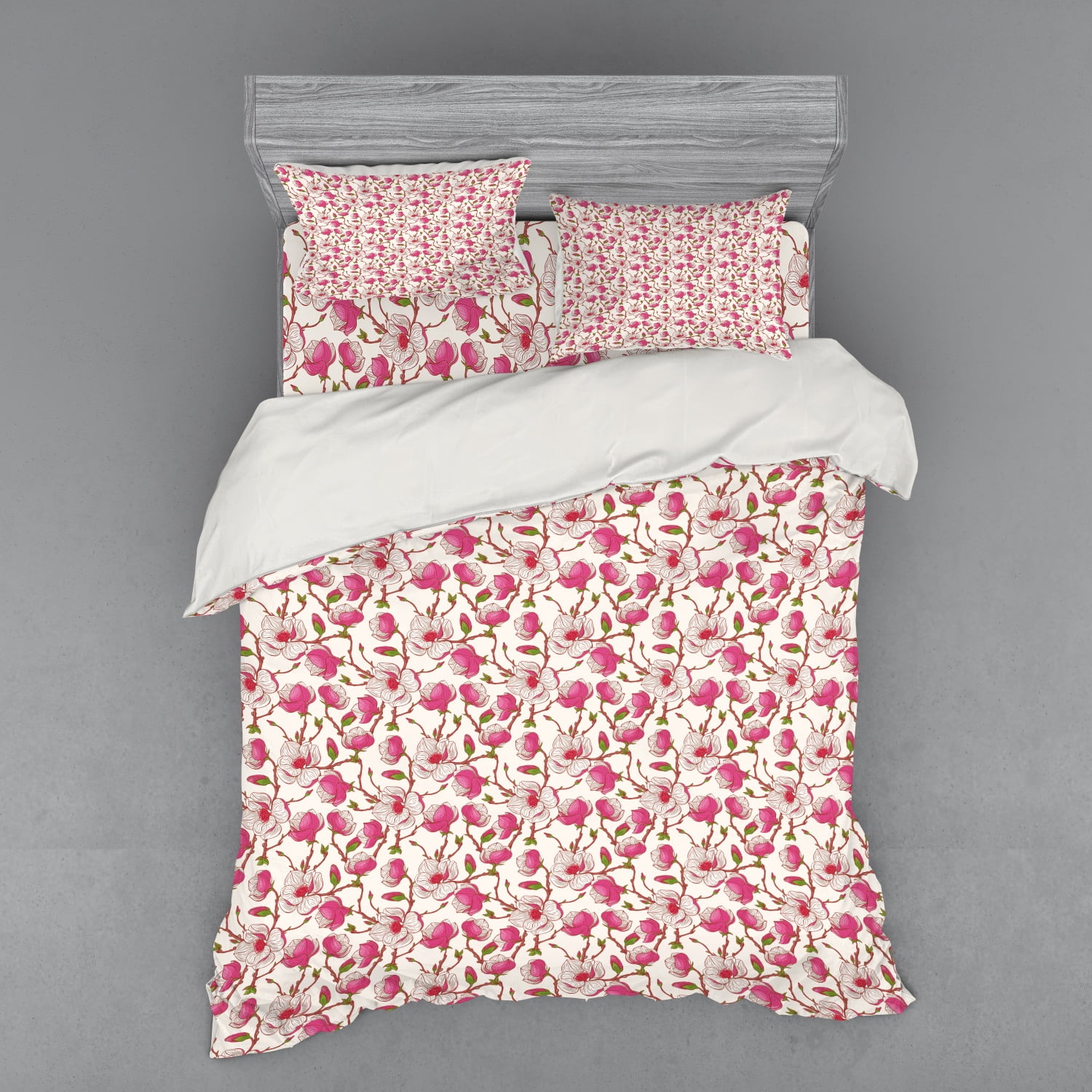 Flower Duvet Cover Set, Romantic Spring Branches Bursting into Flowers