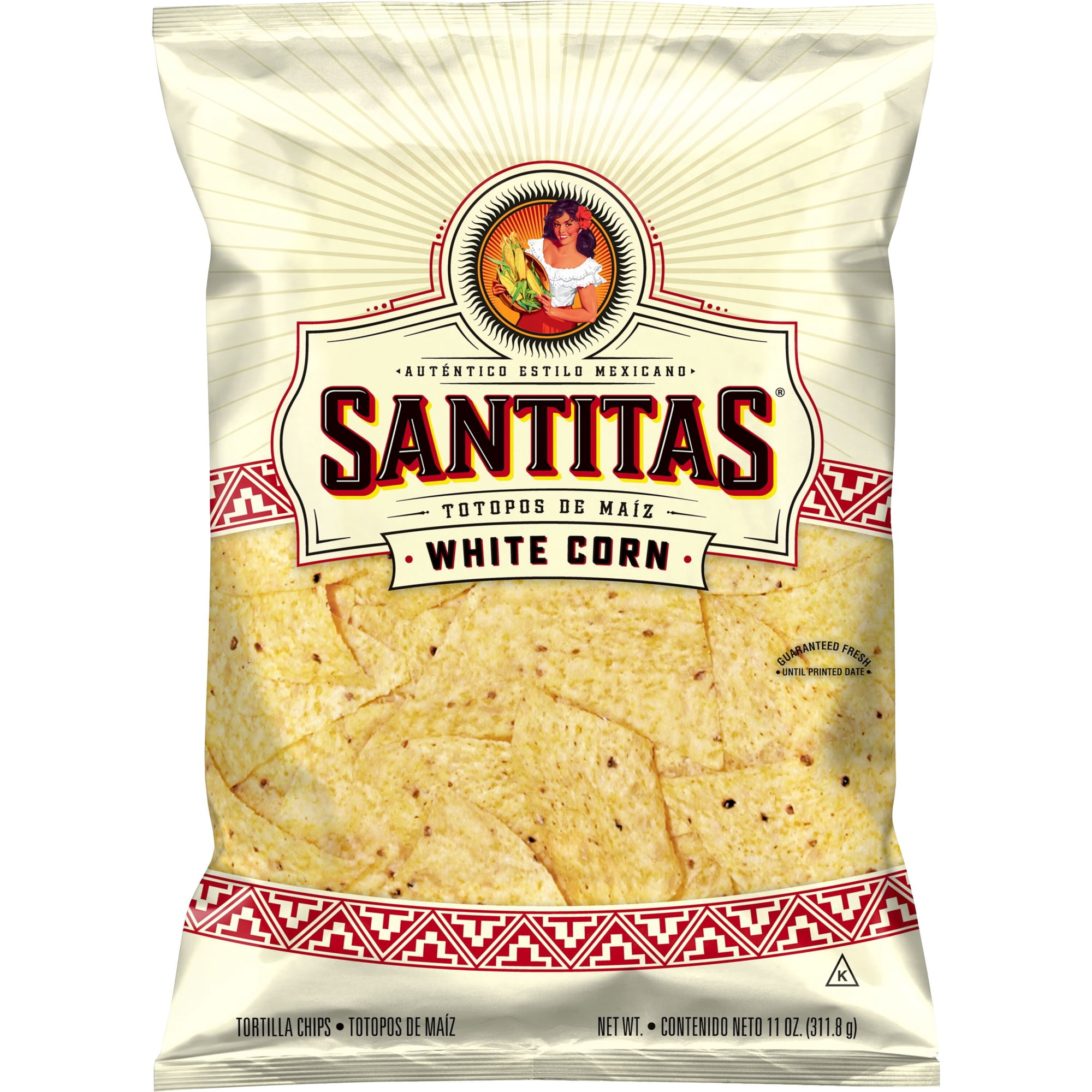 Santitas White Corn Tortilla Chips Snack Chips, 11 oz Bag