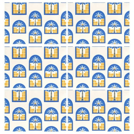 

Ryvnso Placemats Set of 6 Blue Summerpalm Tree Dining Mats Heat-Resistant Non-Slip Washable Table Mat