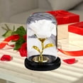thumbnail image 6 of Weloille Preserved Enchanted Rose Silk Rose in Glass Dome with LED Lights Pine Base, Romantic Home Decor Gifts for Mom Women Valentines Day Mothers Day Wedding Anniversary Birthday, 6 of 6