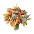 thumbnail image 3 of Corona De Velas Otoñales Ligera Con Forma De Anillo Para Decoración De Mesa En Interiores Y Exteriores, Color Naranja Y Calabaza. Calabaza naranja, 3 of 8