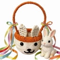 thumbnail image 2 of Kbndieu Easter Basket for Kids with Handles, Imitation Rattan Bunny Easter Baskets with Cute Rabbit Ears, Easter Egg Hunt Bucket for Picnic Wedding Easter Decorations Gifts, 2 of 4