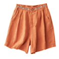 thumbnail image 3 of Only Moment Shorts for Women Trendy Polyester,Spandex Wide Leg Summer Jean Shorts with Pockets Womens Shorts Athletic Orange,3XL, 3 of 5