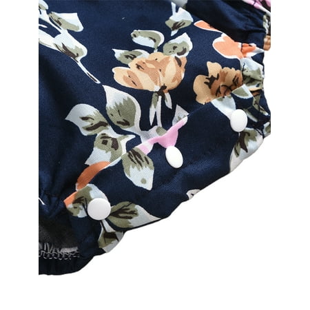 

Baby Girls Fashion Floral Print Romper Stylish Sleeveless Romper