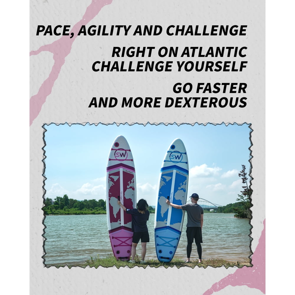 11' x 34" x 6" Inflatable Stand Up Paddle Board, All-inclusive SUP with Accessories, Blue