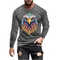 thumbnail image 3 of UVEASISHA Mens Long Sleeve Graphic Tee Shirts Novelty Animal Printed Crewneck T-Shirts for Men Big and Tall Cool Streetwear Tops Sales Today Dark Gray XXL, 3 of 6