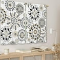 thumbnail image 3 of Boho Black White Mandala Floral Kitchen Curtains Modern Flower Small Short Cafe Window Curtains Indian Bohemian Rod Pocket Bathroom Drapes Treatment Tier Curtains 2 Panels (27.5x39 Inch), 3 of 6