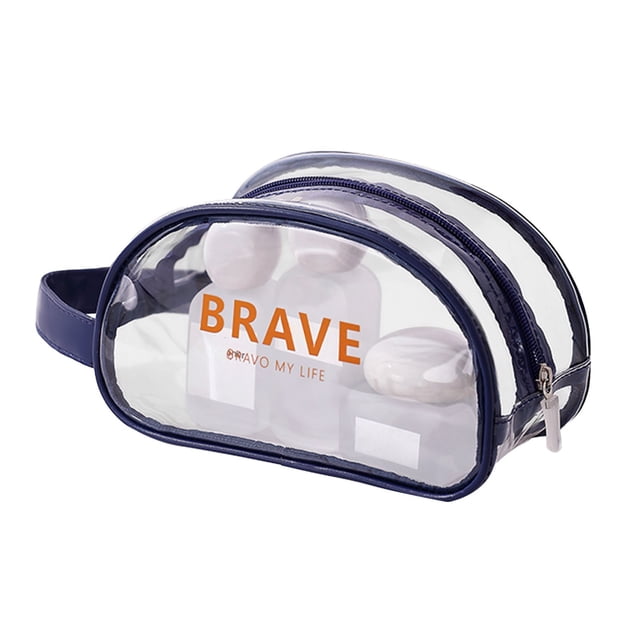 S-423 Navy Waterproof Swim Bag For Holiday Memories With Clear Material And Versatile Storage For Multiple Items