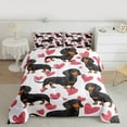 thumbnail image 2 of Manfei Cute Dachshund Queen Comforter Set,Pet Animal Bedding Sets,Pink Hearts Print Bedding Comforter Set For Girls Boys,Breathable Home Decor Reversible,3 Pieces, 2 of 8