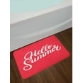 thumbnail image 2 of Hello Summer Bath Mat, Hand Written Looking Calligraphy Simplistic Summer Themed Layout, Plush Bathroom Decor Mat with Non Slip Backing, 29.5" X 17.5", Dark Coral and White, by Ambesonne, 2 of 2