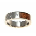 thumbnail image 4 of Genuine Hawaiian koa wood diamond wedding band ring titanium scroll 6mm size 5.5, 4 of 6