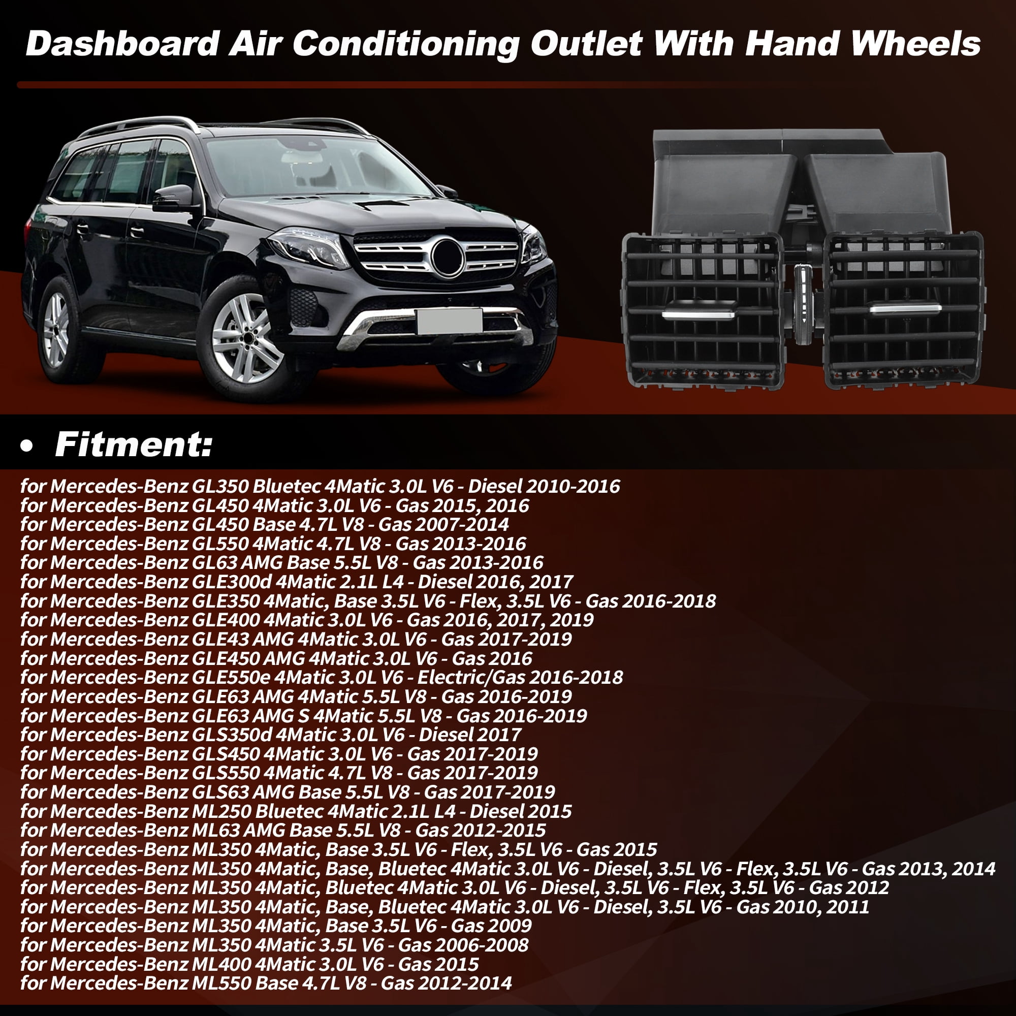 Unique Bargains Rear Console A/C Outlet 1668300554 for Mercedes-Benz GL350 10-16