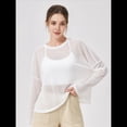 thumbnail image 4 of Blusa de Entrenamiento Holgada de Larga con Transparente para Mujer, Cuello Redondo y Mangas Largas M, 4 of 8