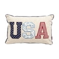 thumbnail image 2 of Luckky USA Patriotic Lumbar Throw Pillow,Red White Blue Embroidered Floral Decorative Pillow,Soft Accent Cushion for Home Sofa,Couch,Bedroom,Holiday & Patriotic Decor, 2 of 6