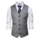 thumbnail image 1 of Chaqueta de Traje de Ocio de Bolsillo sin Cuello en V de Color Sólido sin Mangas, Trajes de Hombre de Ajuste Delgado para el Uso Formal Informal, 1 of 5