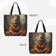 thumbnail image 2 of Fuzoiu Jungle Meditating Lion Print Durable Tote Bag,Shoulder Bag with Zipper Closure,Casual Tote's Handbag,for Daily Use, Shopping, School, Work, 2 of 7