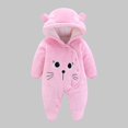 thumbnail image 1 of Cowsor Newborn Baby Bear Outfit Girls Boys Winter Fleece Clothes Hooded Romper Set, 1 of 6