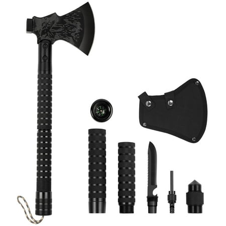 Tactical Folding Survival Axe & Hammer – Multi-Tool for Camping Hiking & Emergencies Portable Outdoor Hatchet with Sheath (Axe/Hammer Combo)