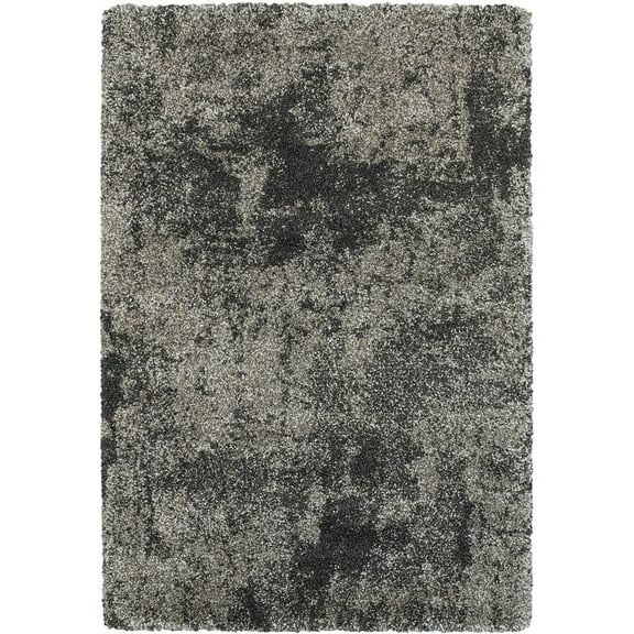 Moretti Reserve Shag Area Rug 5503Z Grey Monochrome Single-Color 5' 3" x  7' 6" Rectangle