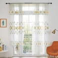 thumbnail image 3 of Cortina de tul perforada con estampado de hojas modernas, pantalla de ventana para dormitorio, decoración del hogar, 3 of 7